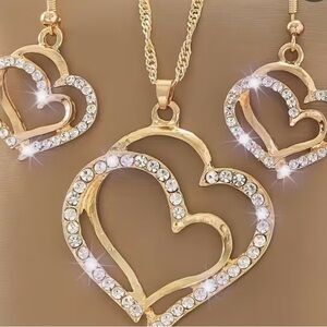 Elegant Gold Heart Jewelry Set